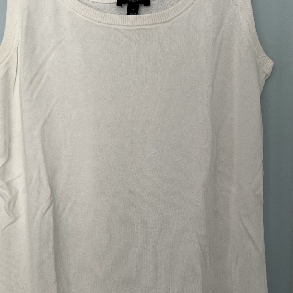 Talbots Cotton White Knit Tank Top